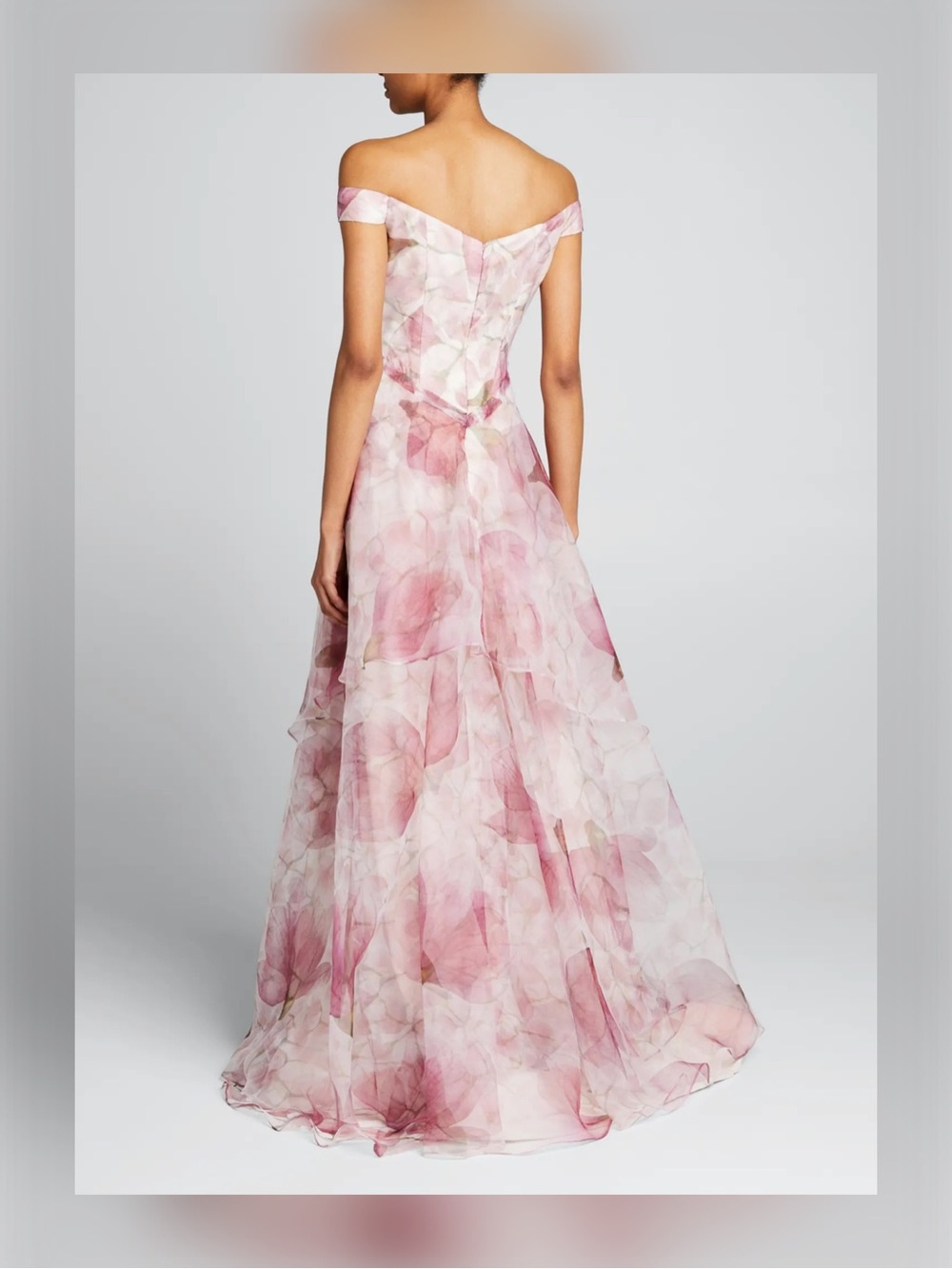 RENE RUIZ COLLECTION Off-the-Shoulder Floral Organza Gown - Picture 4 of 4